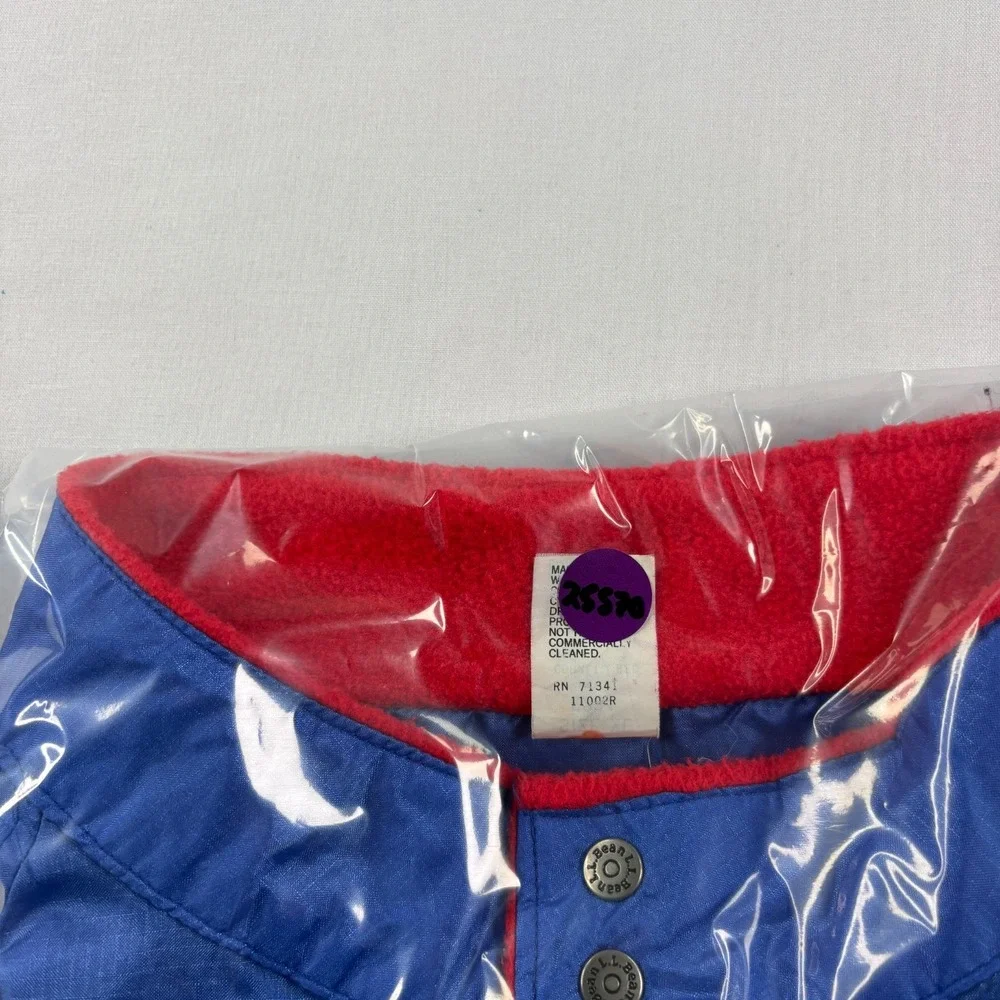 Vintage LL Bean Jacket Mens XL Blue Windbreaker Popover Snap Up Pullover USA 90s